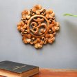 Blooming Om Suar Wood Wall Relief Panel Floral Om from Indonesia Cheap