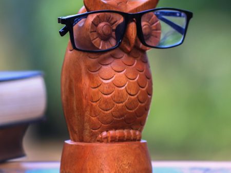 Wise Owl Owl-Shaped Jempinis Wood Eyeglasses Holder from Bali Online Sale