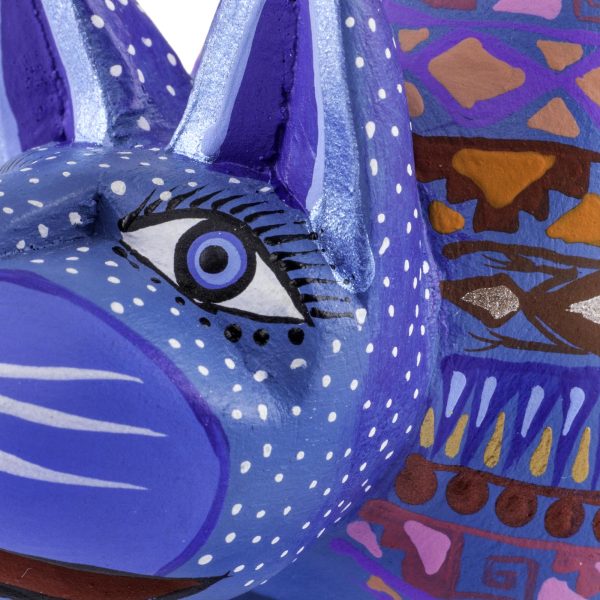 Blue Cat Greeting Mexican Alebrije Cat Sculpture For Cheap