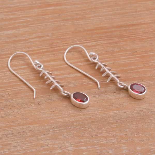 Winter Branches Garnet and Sterling Silver Winter Branches Dangle Earrings Online