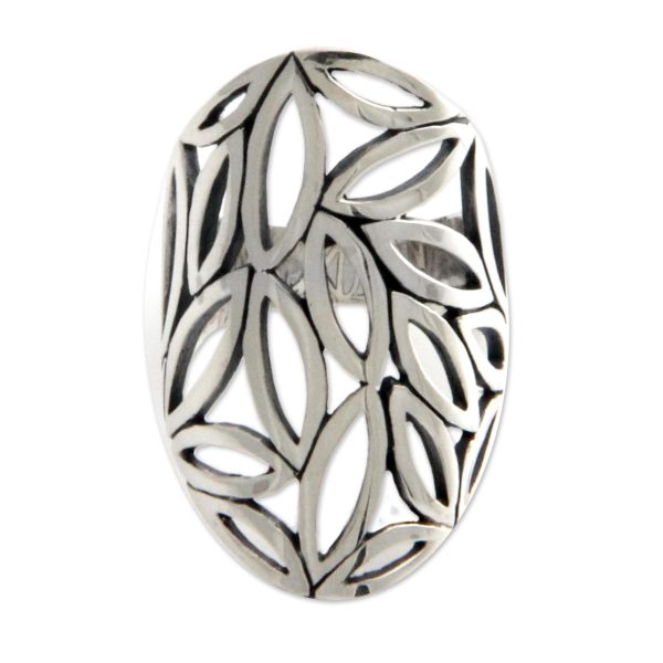 Bamboo Breeze Sterling silver cocktail ring Fashion