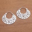 Beautiful Curves Openwork Sterling Silver Hoop Earrings from Bali Fashion