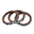 Blue Saga Blue Bone and Mango Wood Bangle Bracelets (Set of 3) For Discount