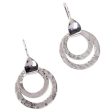 Abstract Rings Taxco Hammered Sterling Silver Dangle Earrings from Mexico Online Sale