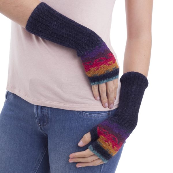 Andean Twilight Hand Crafted Alpaca Wool Gloves Fashion