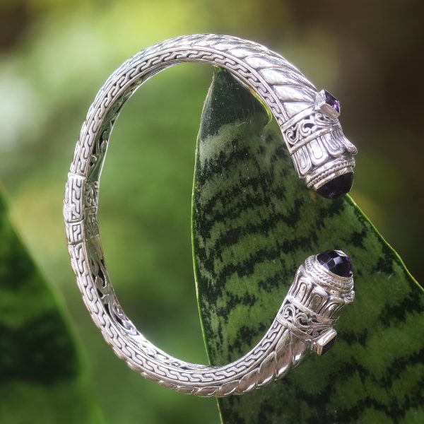 Aspire Amethyst and Sterling Silver Cuff Bracelet Hot on Sale