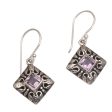 Blessed Window Sterling Silver and Amethyst Dangle Earrings from Bali Online