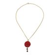 Autumn Red Rose Garnet and Gold Plated Natural Rose Petal Pendant Necklace Online now