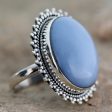 Blue Promise Indian Jewelry Cocktail Ring with Opal and Sterling Silver Online