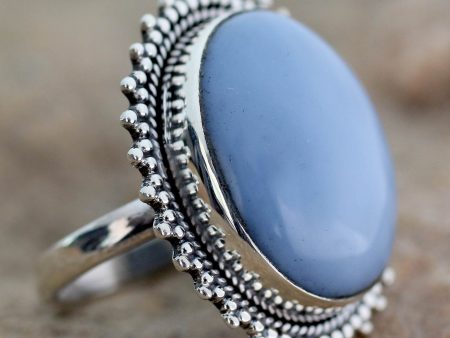 Blue Promise Indian Jewelry Cocktail Ring with Opal and Sterling Silver Online