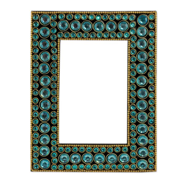 Aqua Glitz Dazzling Aqua Photo Frame from India (4x6) Cheap