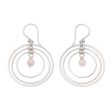 Atoms Rose Quartz and Sterling Silver Dangle Earrings from Bali Online now