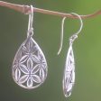 Bamboo Canopy Hand Made Sterling Silver Dangle Earrings Leaf Indonesia Online Hot Sale