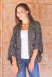 Bedeg Black and Ecru Rayon Batik Women s Open Front Jacket Online Sale