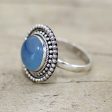 Azure Skies Round Blue Chalcedony and Sterling Silver Cocktail Ring Online now