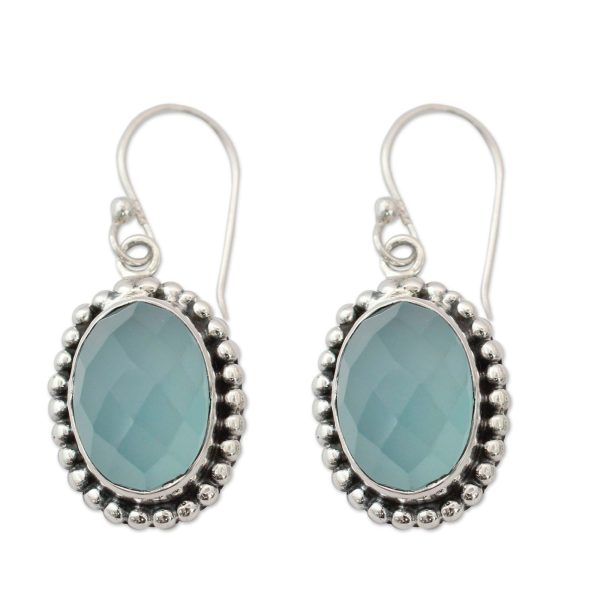 Be Mesmerized Blue Chalcedony Earrings from Sterling Silver Jewelry For Cheap