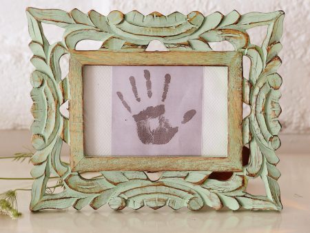 Majestic Leafy Vines Green Hand-Carved Rustic Leafy Vine 4x6 Photo Frame Supply