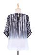 Black Rain Black and White Cotton Batik Blouse Online Hot Sale