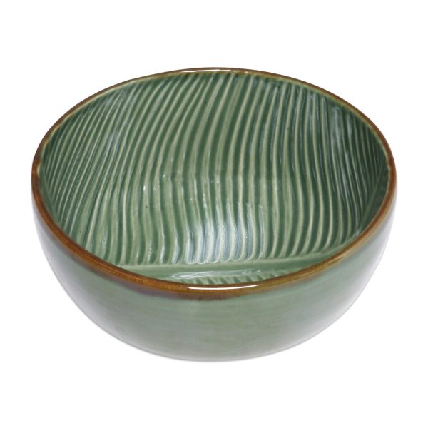 Banana Vibes Handcrafted Green Banana Leaf Ceramic Serving  (9 Inch) Online Hot Sale