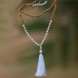 Batuan Harmony 22k Gold Plated Moonstone Beaded Necklace from Bali For Sale