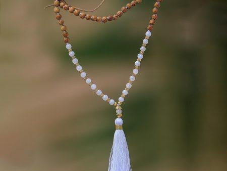 Batuan Harmony 22k Gold Plated Moonstone Beaded Necklace from Bali For Sale