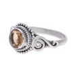 Assam Allure Spiral Motif Citrine Cocktail Ring from India Discount