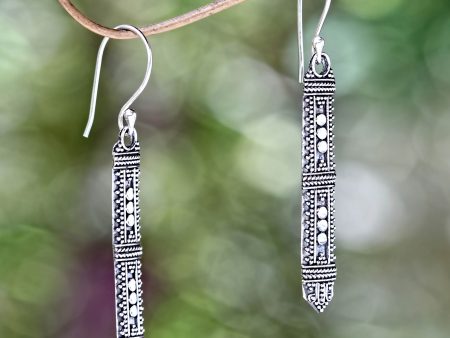 Borneo Scepter Traditional Indonesian Silver Earrings Online Hot Sale