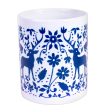 Blue Otomi  Artisan Crafted Otomi Blue Birds and Flowers Ceramic Mug For Cheap