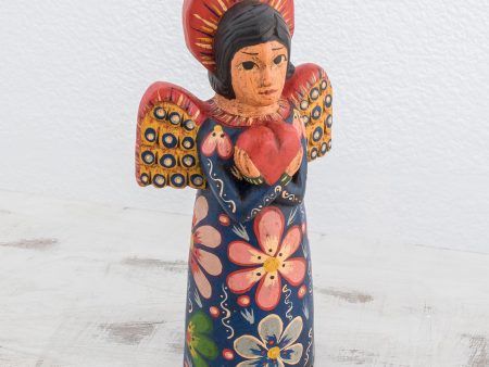 Angel Love Hand-Carved Wood Angel Statuette from Guatemala For Cheap