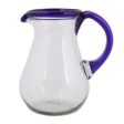 Blue Grace Artisan Crafted Pitcher Classic Mexican Handblown Glass Hot on Sale