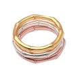 Bamboo Trio 3 Bamboo Motif Rings in Silver, Gold and Rose Gold Hot on Sale