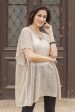 Beige Dreamcatcher Beige Tunic with V Neck and Short Sleeves Online