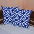 Bedeg in Bali Pair of Blue and White Cotton Cushion Covers from Bali Discount