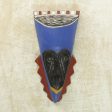 A Wealthy Man Brass Inlay Blue African Mask Hand Carved of Wood Online Sale