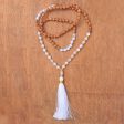 Batuan Harmony 22k Gold Plated Moonstone Beaded Necklace from Bali For Sale