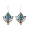 Blue Flame Citrine and Blue Composite Turquoise Dangle Earrings Fashion