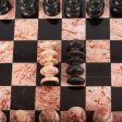 Black and Pink Challenge Marble Chess Set in Black and Pink from Mexico (7.5 in.) Supply