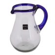 Blue Grace Artisan Crafted Pitcher Classic Mexican Handblown Glass Hot on Sale