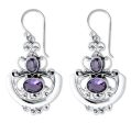 Balinese Goddess Sterling Silver and Amethyst Dangle Earrings Online