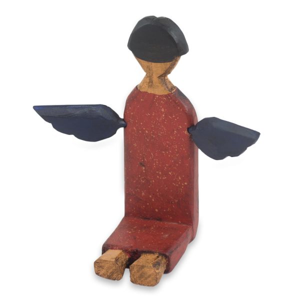 Angel of Vitality II Kneeling Angel Artisan Crafted Wood Sculpture Statuette Online