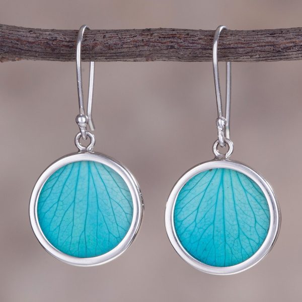 Atlantis Leaves Sterling Silver and Natural Leaf Dangle Earrings from Peru Online now