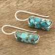 Beautiful Blue Composite Turquoise Drop Earrings from India Fashion