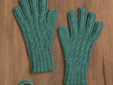 Winter Delight in Jade 100% Alpaca Gloves in Jade from Peru For Sale