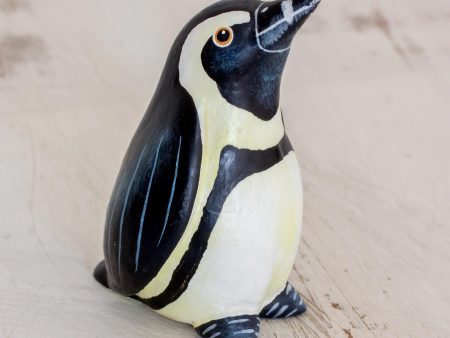 African Penguin Hand Sculpted and Painted Ceramic African Penguin Figurine Cheap