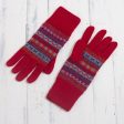 Andean Art Striped 100% Alpaca Knit Gloves from Peru Discount