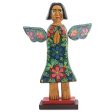 Angel of Harmony Artisan Crafted Antique-Style Angel Sculpture in Pinewood on Sale