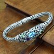 Bamboo Blossoms Blue topaz and peridot braided bracelet Sale