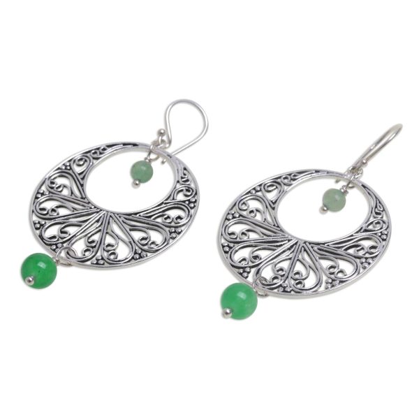 Ballroom Dance Handmade 925 Sterling Silver Green Quartz Dangle Earrings Cheap