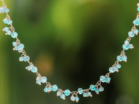 Arctic Dream Gold-Plated Apatite Charm Necklace from Thailand Sale