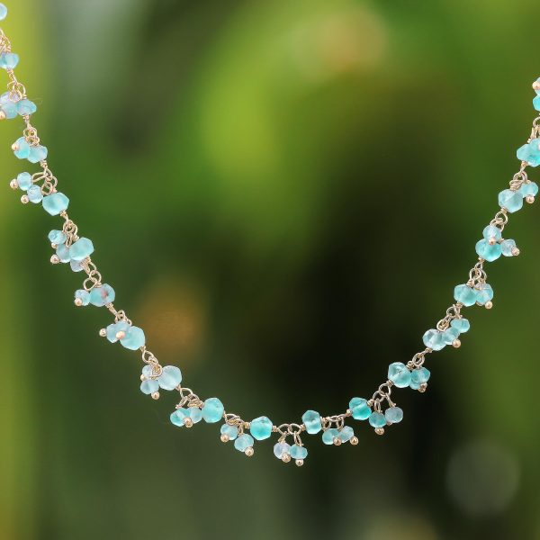 Arctic Dream Gold-Plated Apatite Charm Necklace from Thailand Sale